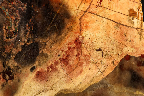 macro stone mineral jasper on black background