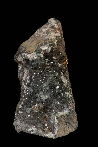 Makró kő a fekete háttér ásványi füstös kvarc — Stock Fotó