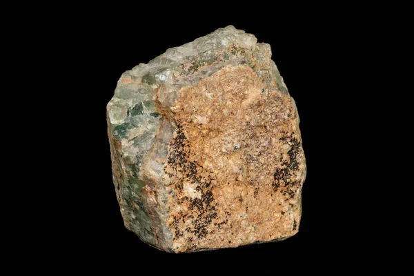 Macro piedra Fluorita mineral sobre fondo negro —  Fotos de Stock