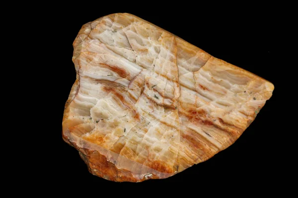 Macro pedra ágata mineral sobre um fundo preto — Fotografia de Stock