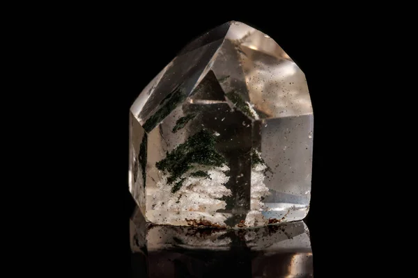 Macro of a mineral quartz stone on a black background — Stock Photo, Image