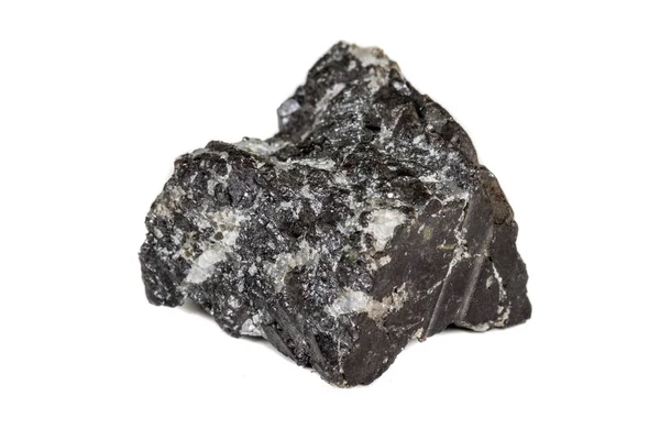 Makro kiseldioxid mineral sten i rock på vit bakgrund — Stockfoto