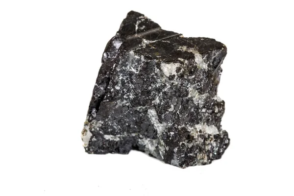 Pietra minerale di macrosilice nella roccia su sfondo bianco — Foto Stock