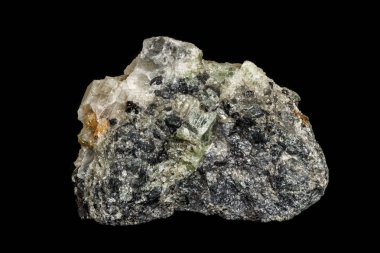 Makro taş apatit ve manyetit mineral siyah bac geçit