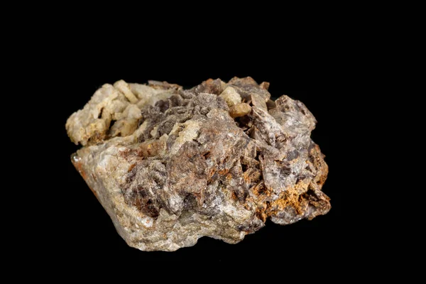 Makro sten Axinit mineral på svart bakgrund — Stockfoto