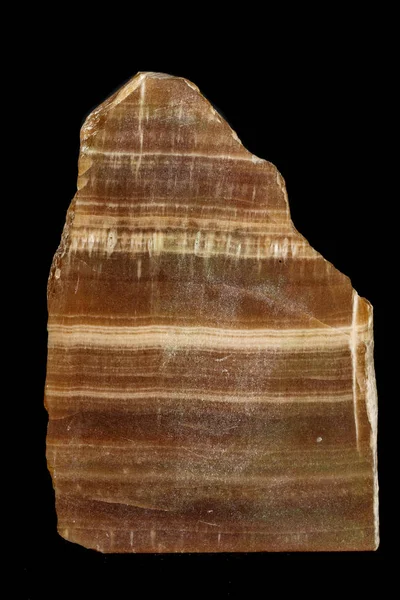 Makrostein Mineral Onyx Marmor auf schwarzem Hintergrund — Stockfoto