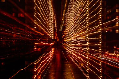 gece şehir hareket hafif çizgiler