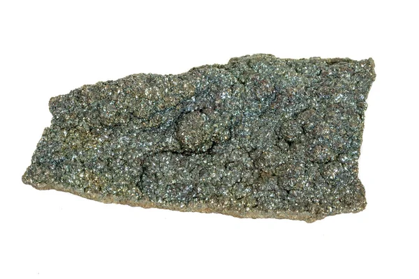 Makro Marcasite kamień mineralny na białym tle — Zdjęcie stockowe