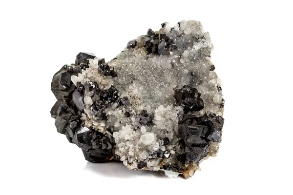 Macro pedra mineral Galena no fundo branco — Fotografia de Stock