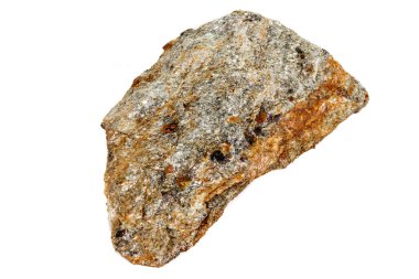 Beyaz bir arka planda rock makro taş Garnet mineral 