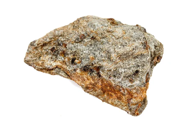 Beyaz bir arka planda rock makro taş Garnet mineral — Stok fotoğraf