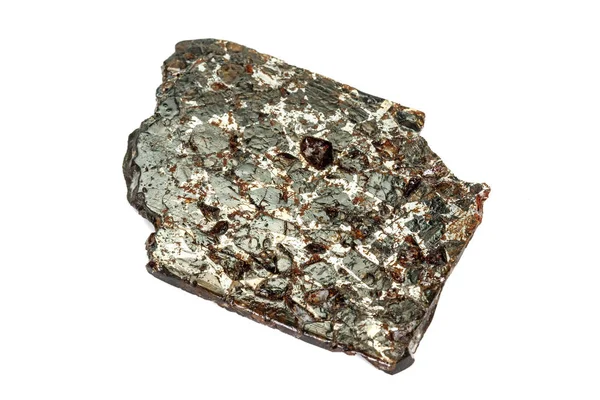 Macro pedra mineral meteorito tektite sobre fundo branco — Fotografia de Stock