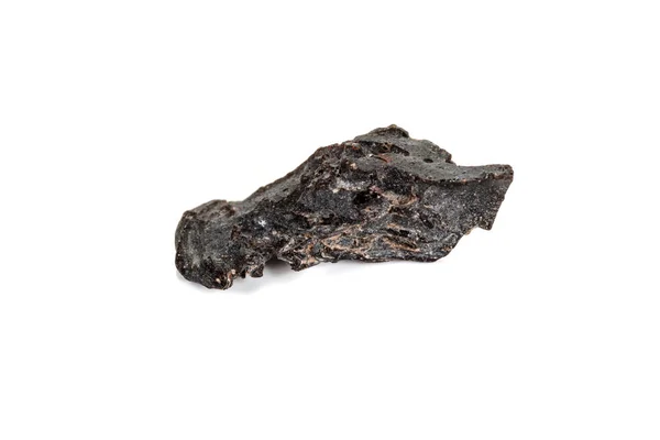 Makro sten mineral meteorit Tektit på vit bakgrund — Stockfoto