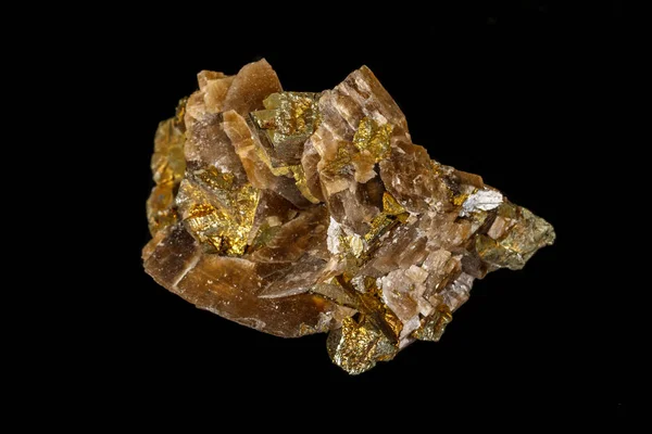 Macro siderite pietra minerale su sfondo nero — Foto Stock