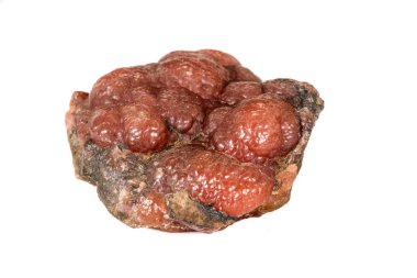 Beyaz arka planda makro taş kobalt kalsit minerali