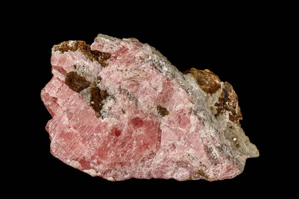 Macro steen kobalt calciet mineraal op een zwarte achtergrond — Stockfoto