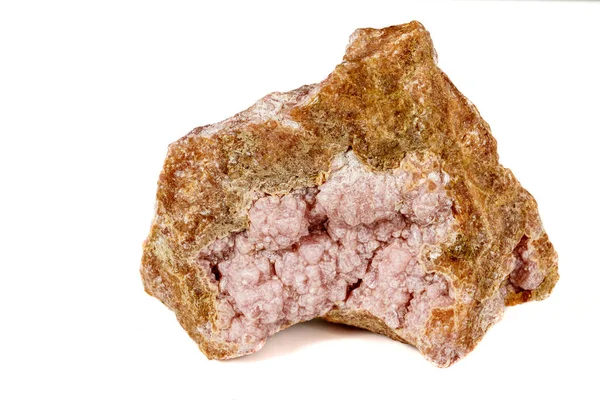 Macro pedra mineral de calcita de cobalto sobre fundo branco — Fotografia de Stock