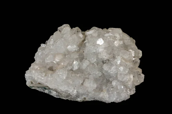 Pietra macro minerale di aragonite su sfondo nero — Foto Stock