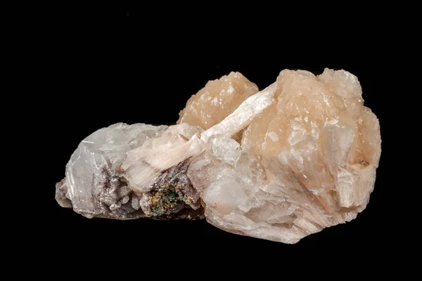 Makro Kamień Albite Mineralnych Białym Czarnym Zbliżenie — Zdjęcie stockowe