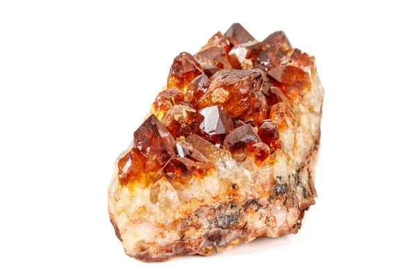 Makro kamień mineralny Citrine na białym tle — Zdjęcie stockowe