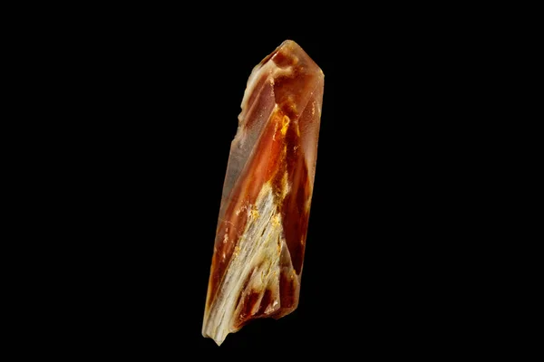 Macro of a mineral quartz stone with lepidokrokit on a black bac — Stock Photo, Image