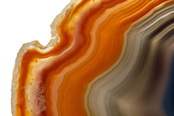 Macro stone Agate mineral on white background — Stock Photo, Image