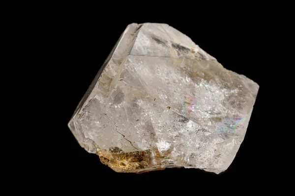 Makró kő a fekete háttér ásványi fluorit — Stock Fotó
