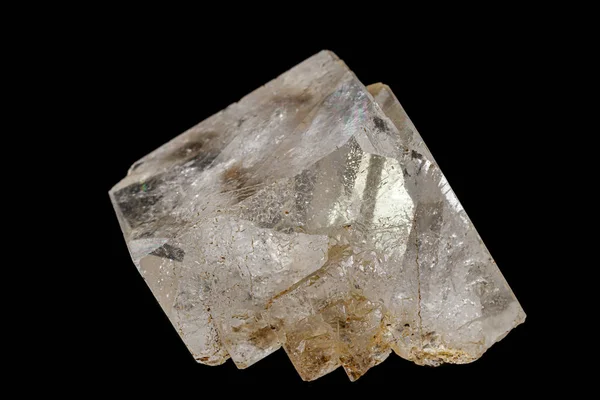 Makro z kamienia minerałów fluorytu na czarnym tle — Zdjęcie stockowe