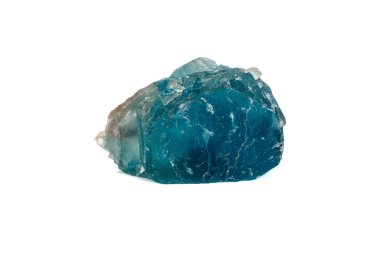 Beyaz arka planda makro taş Florit minerali