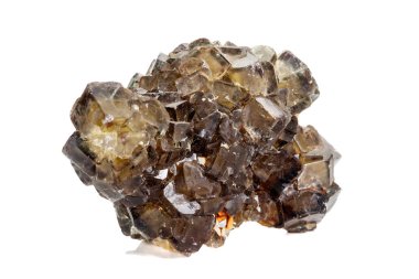 Beyaz arka planda makro taş mineral florit