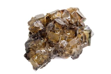 Beyaz arka planda makro taş mineral florit