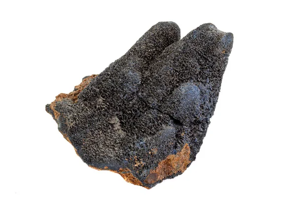 Beyaz arka plan üzerinde makro taş mineral vivianite — Stok fotoğraf
