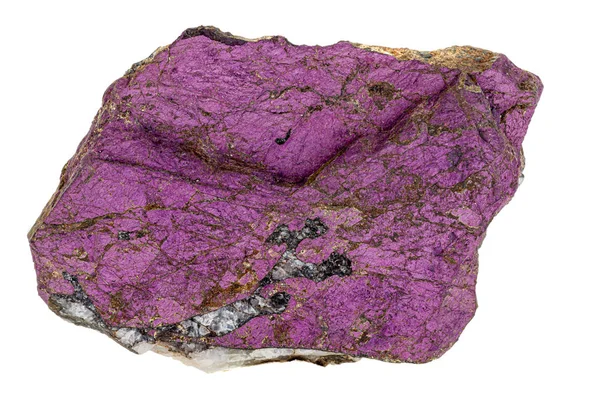 Macro mineral Stone purpureus, (lila) purpurite i rasen en — Stockfoto