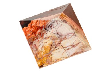 Beyaz arka planda makro taş Jasper mineral