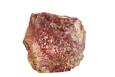 Beyaz arka planda makro taş Jasper mineral
