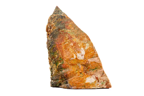 Makrostein Jaspis Mineral auf weißem Hintergrund — Stockfoto