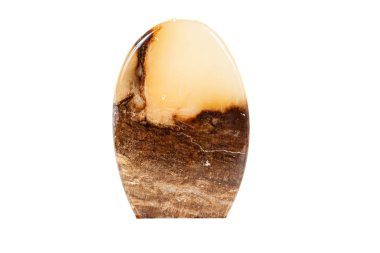 Beyaz arka plan üzerinde makro taş mineral mermer onix 