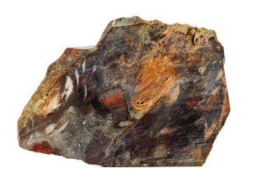Beyaz arka planda makro taş Jasper mineral 