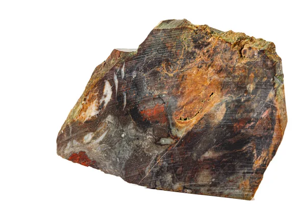 Beyaz arka planda makro taş Jasper mineral — Stok fotoğraf