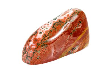 Beyaz arka planda makro taş Jasper mineral 
