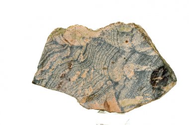 Beyaz arka planda makro taş skarn mineral