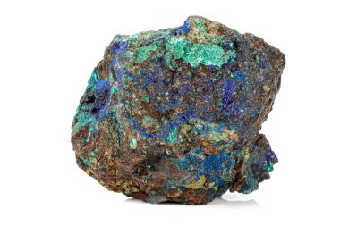 Beyaz arka planda makro taş mineral iachite