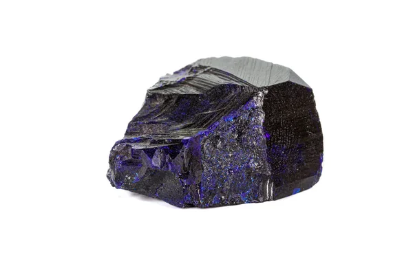 Macro pedra mineral Azurite sobre um fundo branco — Fotografia de Stock
