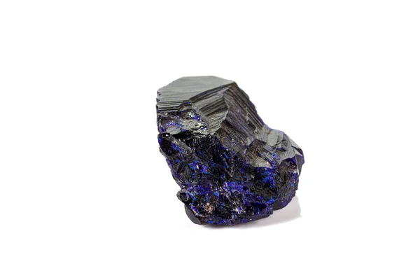 Mineral batu makro Azurite pada latar belakang putih — Stok Foto