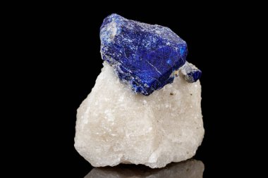 Makro mineral taş Lazurite siyah bir zemin üzerine 
