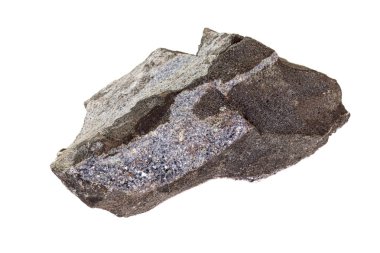 Beyaz arka planda charoite makro taş Aegirine