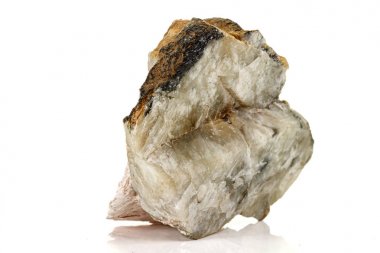 Beyaz arka plan üzerinde makro taş Hemimorfit minerali