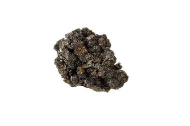 Beyaz arka plan üzerinde makro taş Stannite minerali 