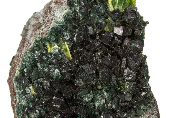 Batuan makro Mineral Stannite pada latar belakang putih — Stok Foto