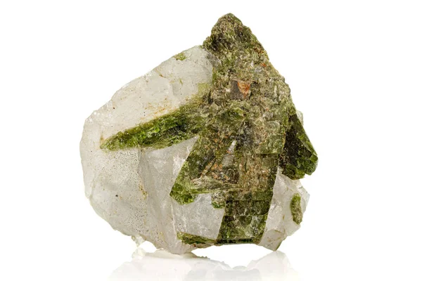 Macro stone mineral Datolite on a white background — Stock Photo, Image